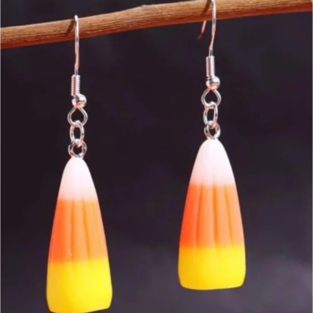 ❤️ FREE Candycorn Candy Corn Snack Halloween Holiday Spooky Drop Chic Earrings